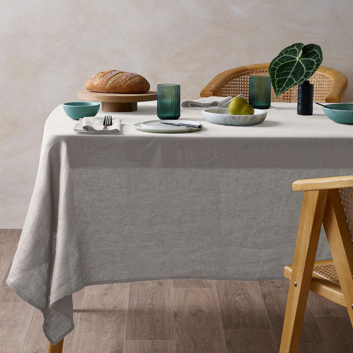 Vintage Design Homewares Natural French Linen Tablecloth 150cm x 230cm - Broadleaf Hemp